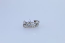 9ct White Gold Duo Bridal Diamond Set Rings