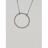 18ct white gold circle of life diamond necklace
