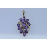 14ct Yellow Gold Amethyst Pendant