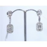 18k White Gold Diamond Drop Earrings