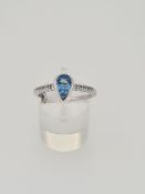 9ct white gold topaz and diamond ring