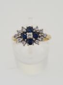 18ct yellow gold sapphire and diamond ring