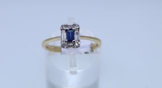 18k Yellow Gold Sapphire And Diamond Ring
