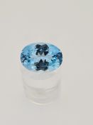 Blue topaz oval cut gemstone