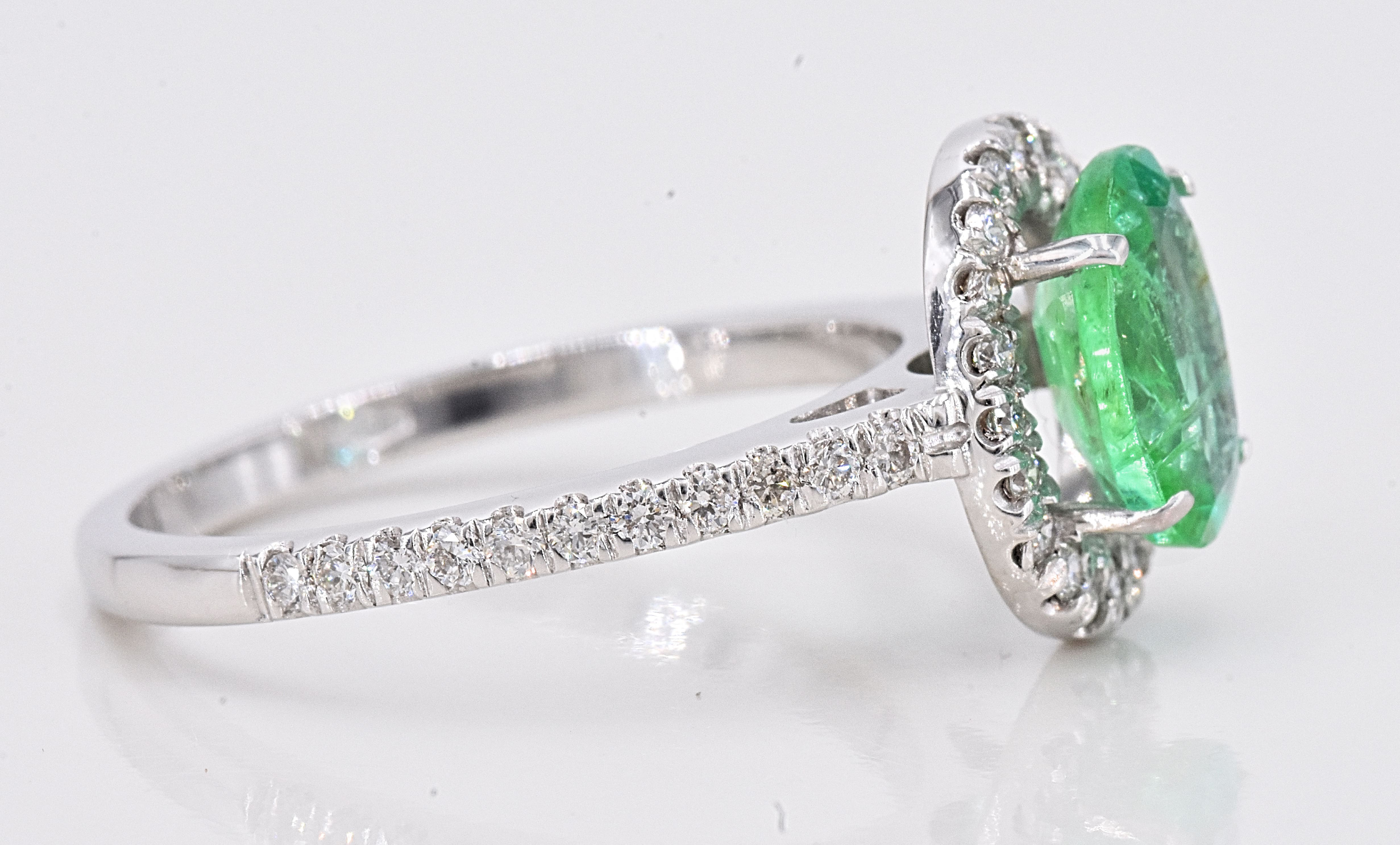 Ring - 1.47 ct Emerald - Diamond - Image 4 of 6