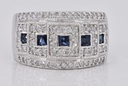 Ring - 1.55 ct Sapphire - 1.33 Ct Diamonds