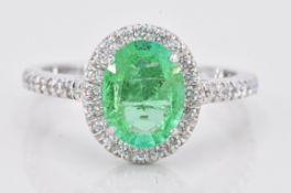 Ring - 1.47 ct Emerald - Diamond