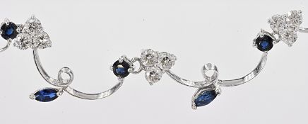 Necklace - 2.88 ct Sapphires - 2.84 Ct Diamonds