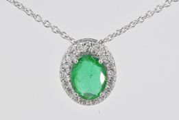 Necklace - 1.63 ct Emerald - NO RESERVE price!