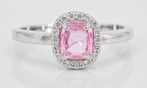 Ring Diamonds - Padparadscha Sapphire - NO RESERVE price