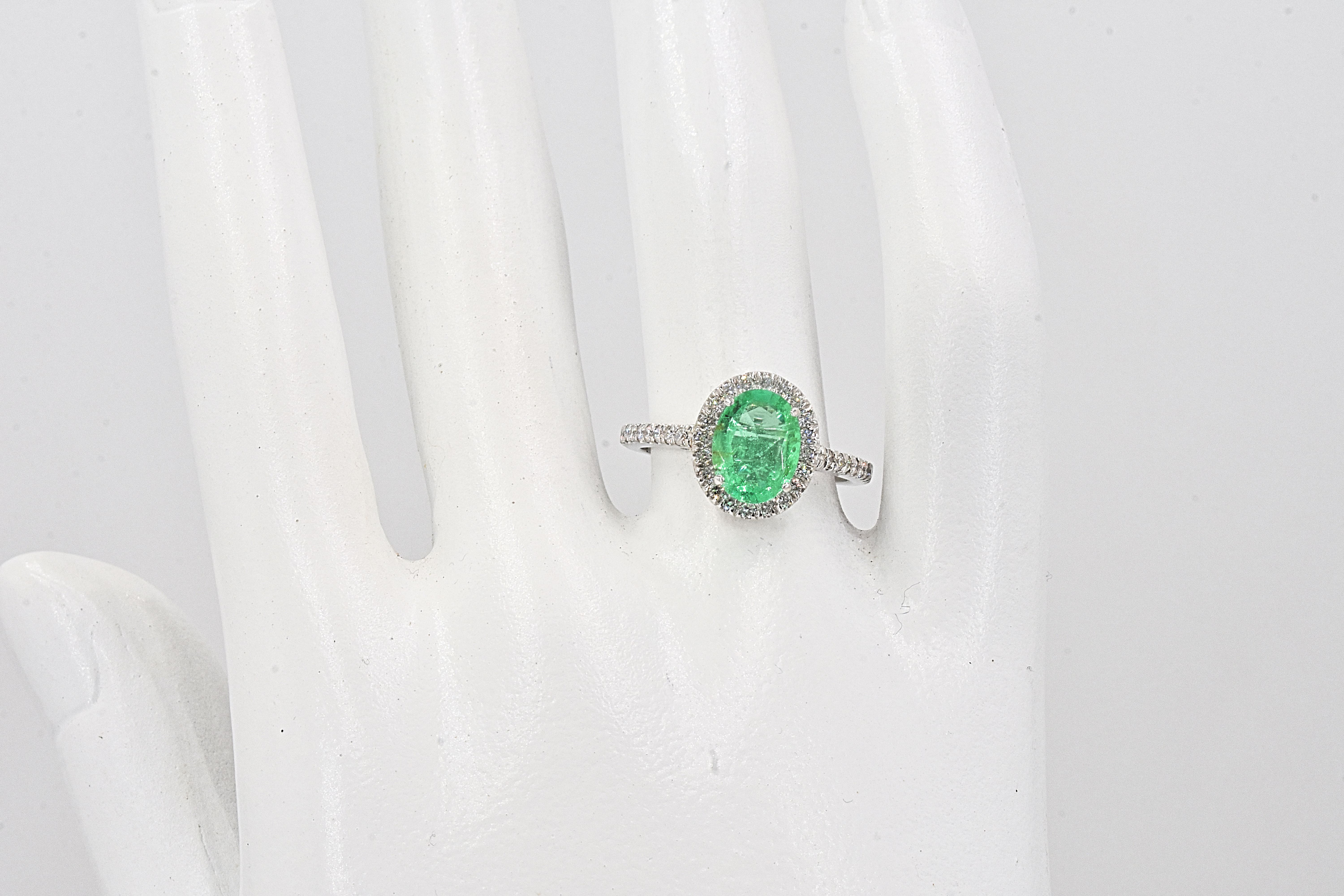 Ring - 1.47 ct Emerald - Diamond - Image 5 of 6