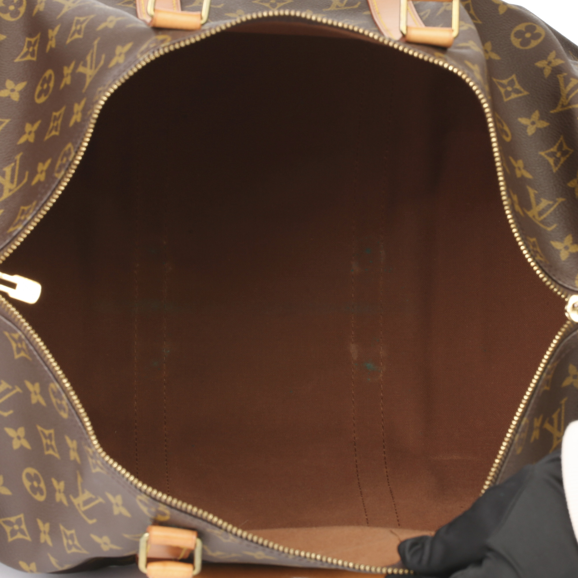 Louis Vuitton Brown Monogram Coated Canvas & Vachetta Leather Vintage Keepall 50 - Image 3 of 11