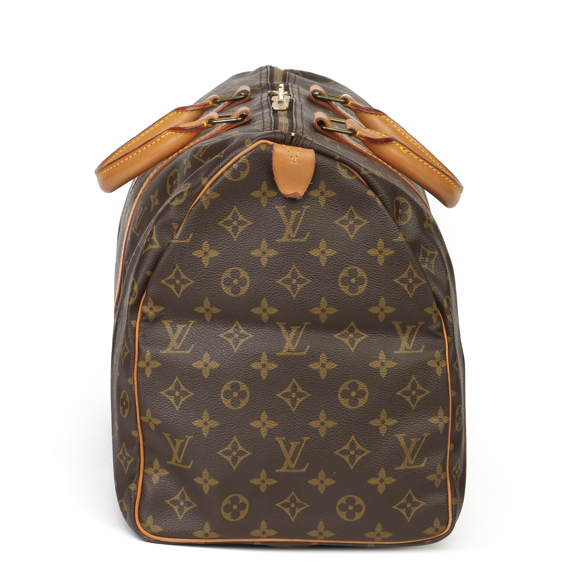 Louis Vuitton Brown Monogram Coated Canvas & Vachetta Leather Vintage Keepall 50 - Image 11 of 11