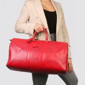 Louis Vuitton Red Epi Leather Vintage Keepall 55