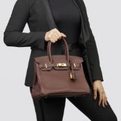 Hermès Havane Clemence Leather Birkin 30cm