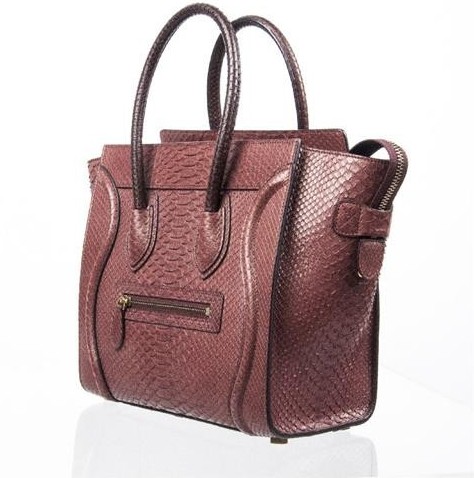 Celine Mini Luggage Piton Hand Bag - Image 6 of 9