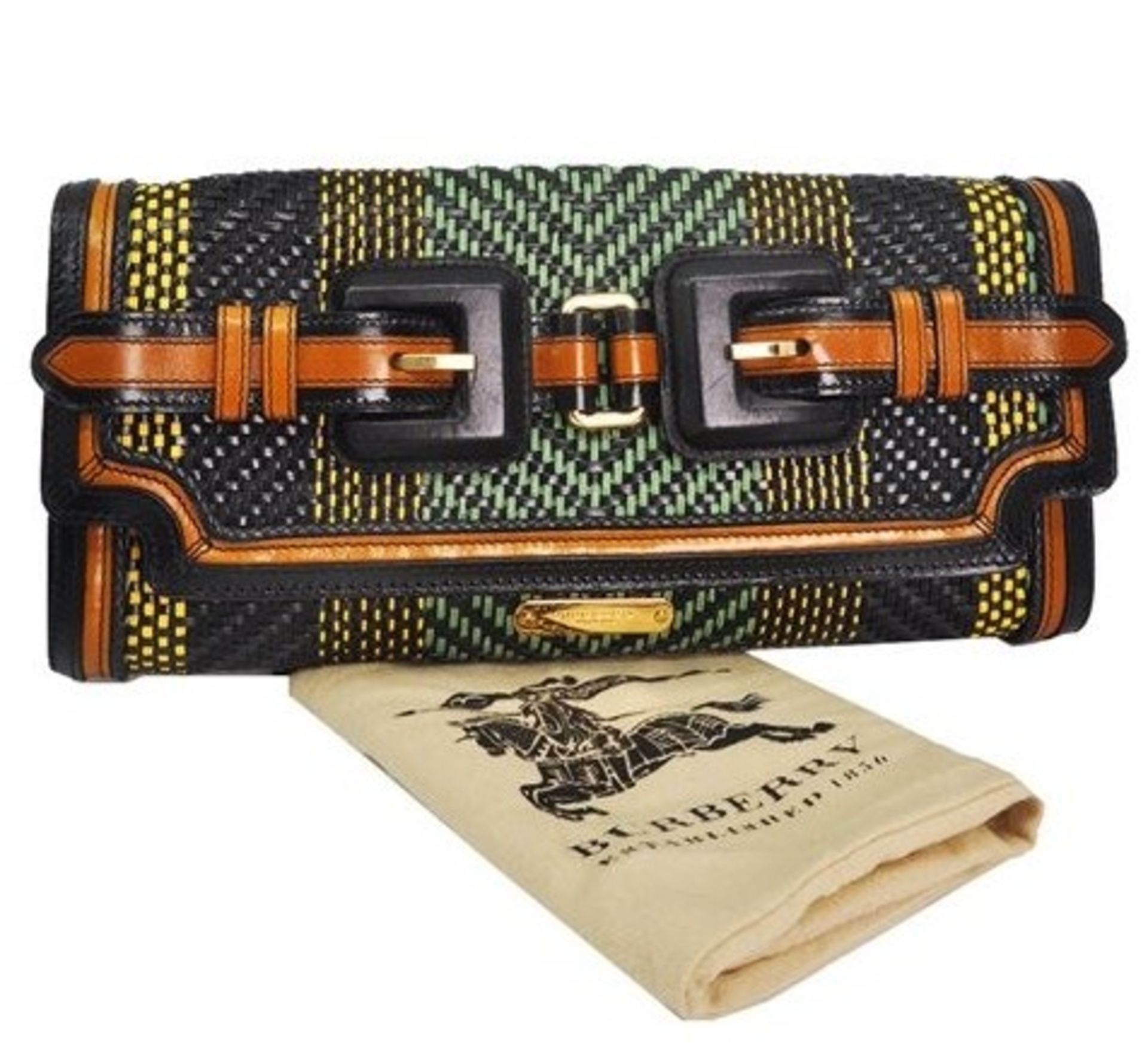Burberry Wicker Knitting Leather Clutch - Image 2 of 8