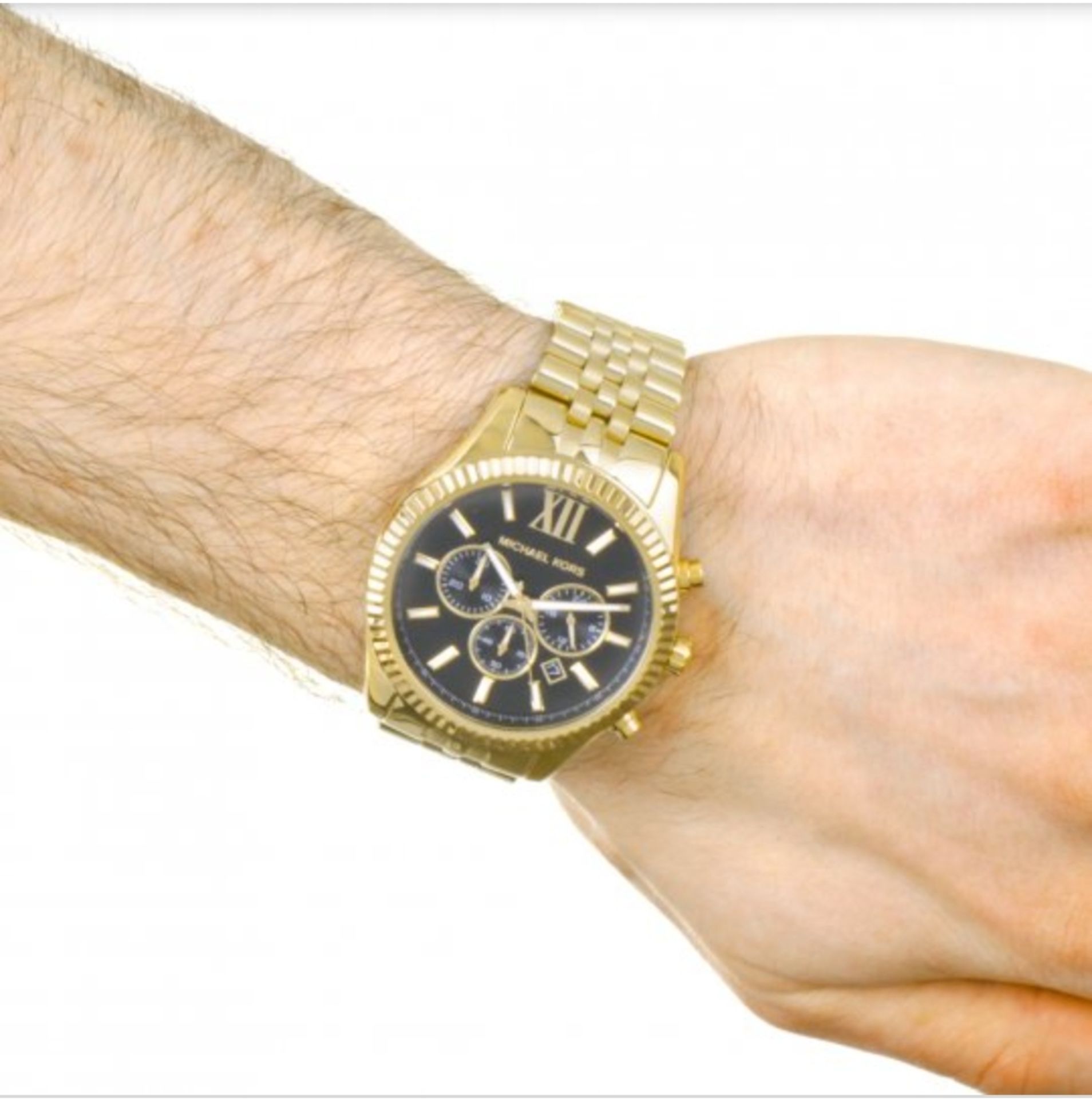 Men's Michael Kors Lexington Gold Bracelet Chronograph Watch Mk8286 - Image 9 of 12