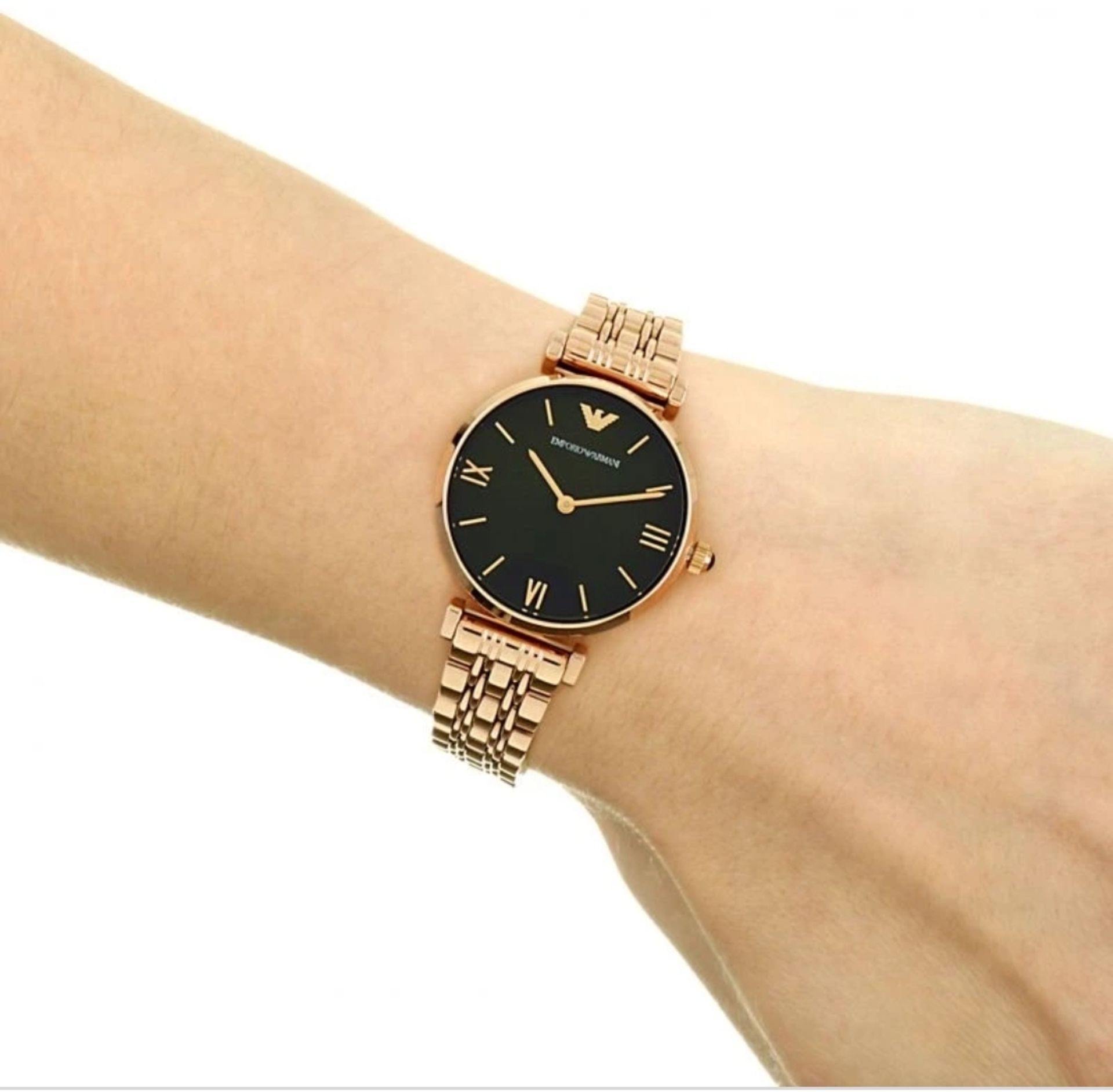 Emporio Armani AR11145 Ladies Rose Gold Bracelet Quartz Designer Watch - Image 8 of 11