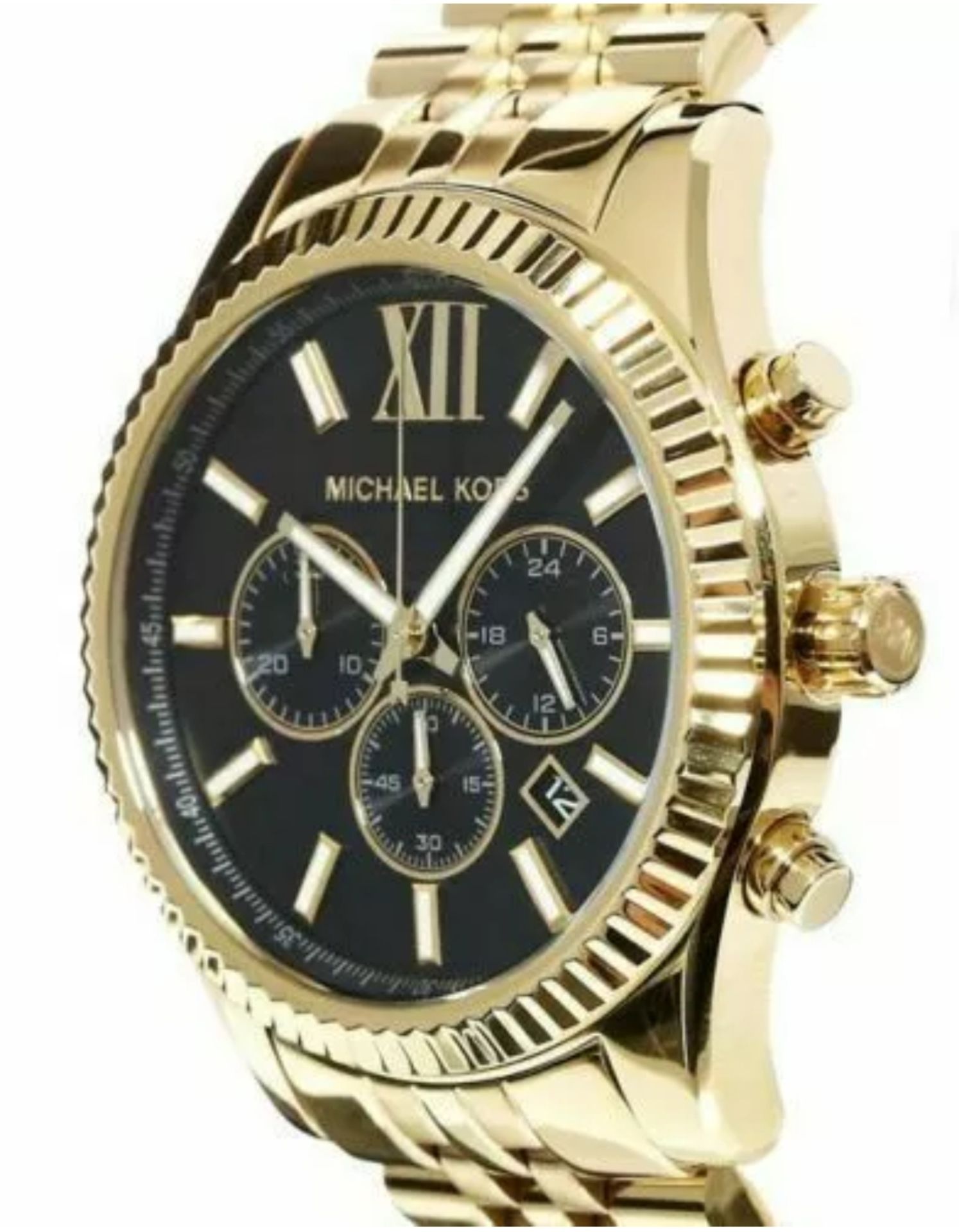 Men's Michael Kors Lexington Gold Bracelet Chronograph Watch Mk8286 - Image 7 of 12