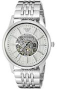 Emporio Armani AR1945 Men's Meccanico Silver Bracelet Automatic Watch