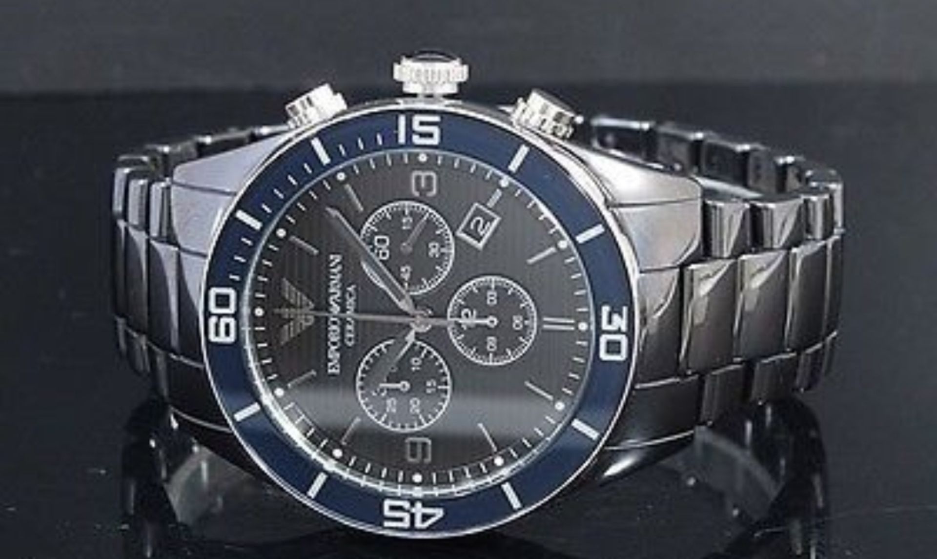 Emporio Armani AR1429 Men's Black Ceramica Chronograph Watch - Image 3 of 7