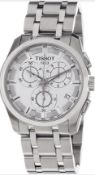 Tissot Men's Couturier 41Mm Steel Bracelet & Case Quartz White Dial Chrono Watch T035.617.11.031.00