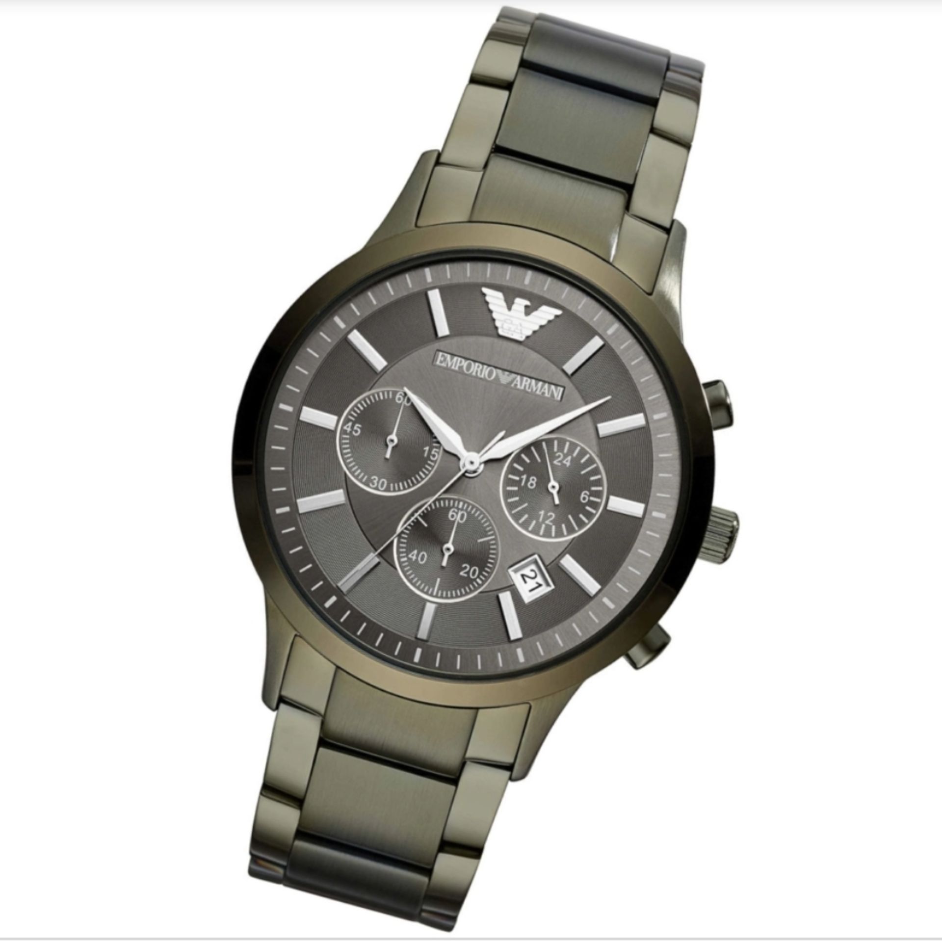 Emporio Armani Ar11117 Men's Khaki Green Link Bracelet Quartz Chronograph Watch - Image 3 of 6