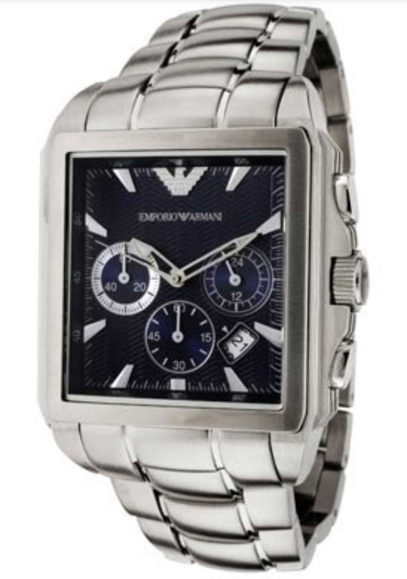 Emporio Armani AR0660 Men's Square Dial Silver Stainless Steel Bracelet Chronograph Watch - Image 3 of 6