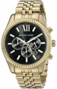 Men's Michael Kors Lexington Gold Bracelet Chronograph Watch Mk8286