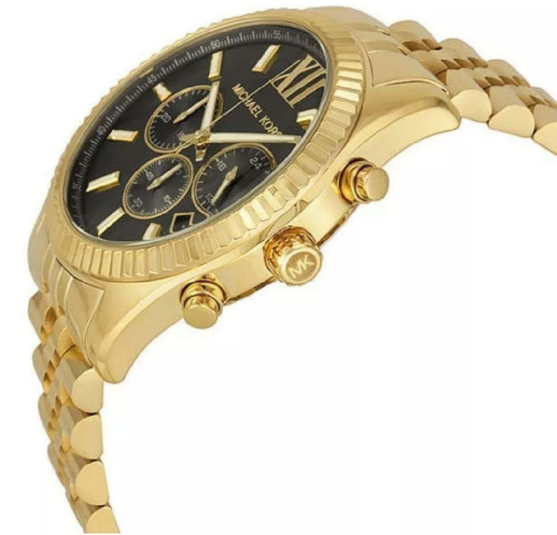 Men's Michael Kors Lexington Gold Bracelet Chronograph Watch Mk8286 - Image 6 of 12