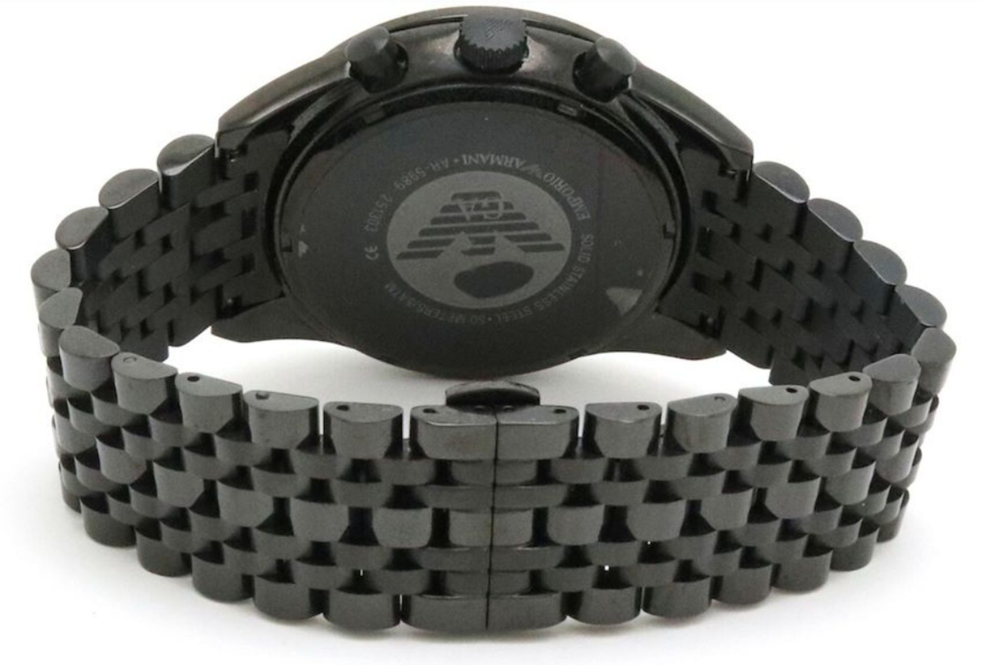 Emporio Armani AR5989 Men's Tazio Black Stainless Steel Bracelet Chronograph Watch - Image 2 of 5