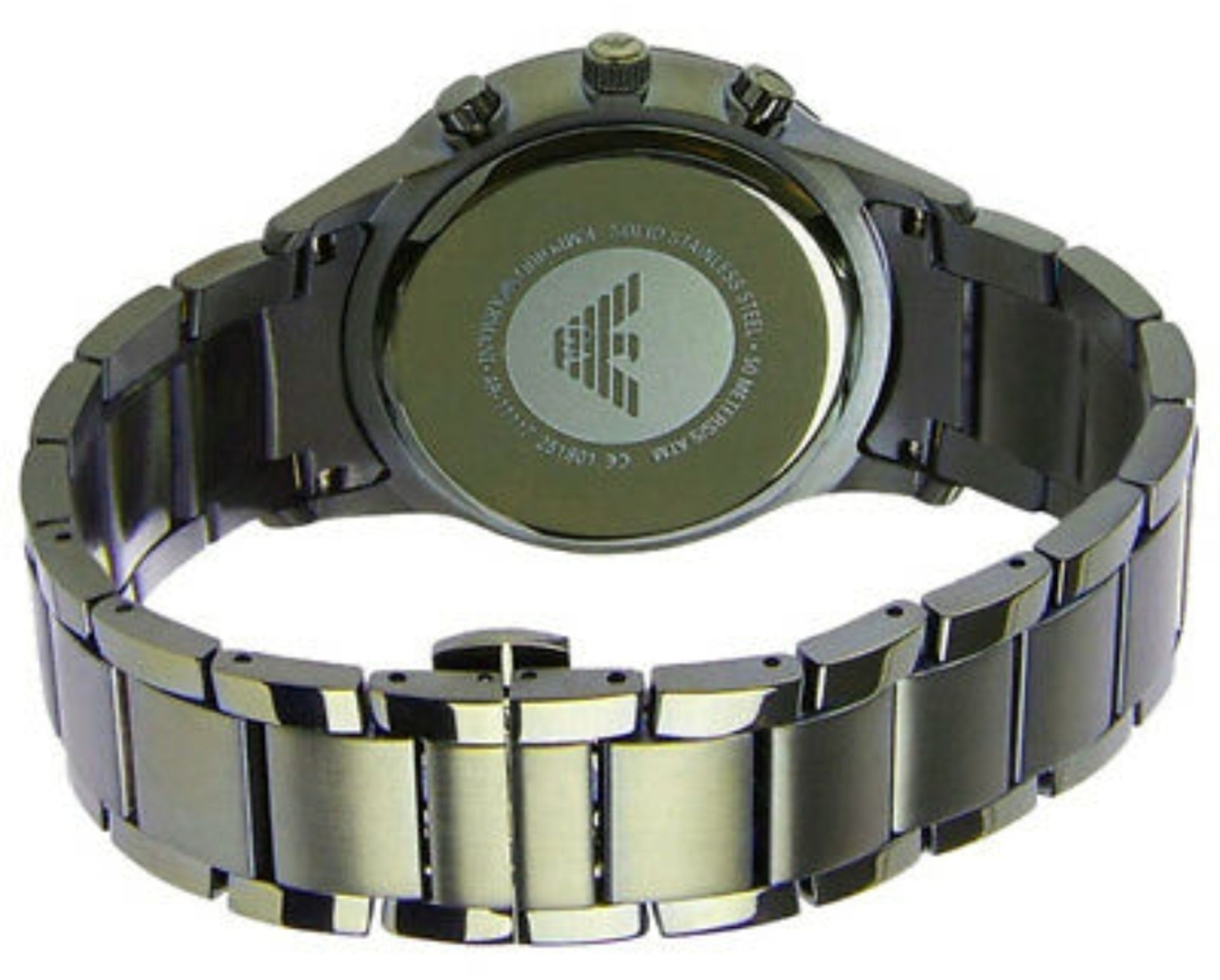 Emporio Armani Ar11117 Men's Khaki Green Link Bracelet Quartz Chronograph Watch - Image 4 of 6