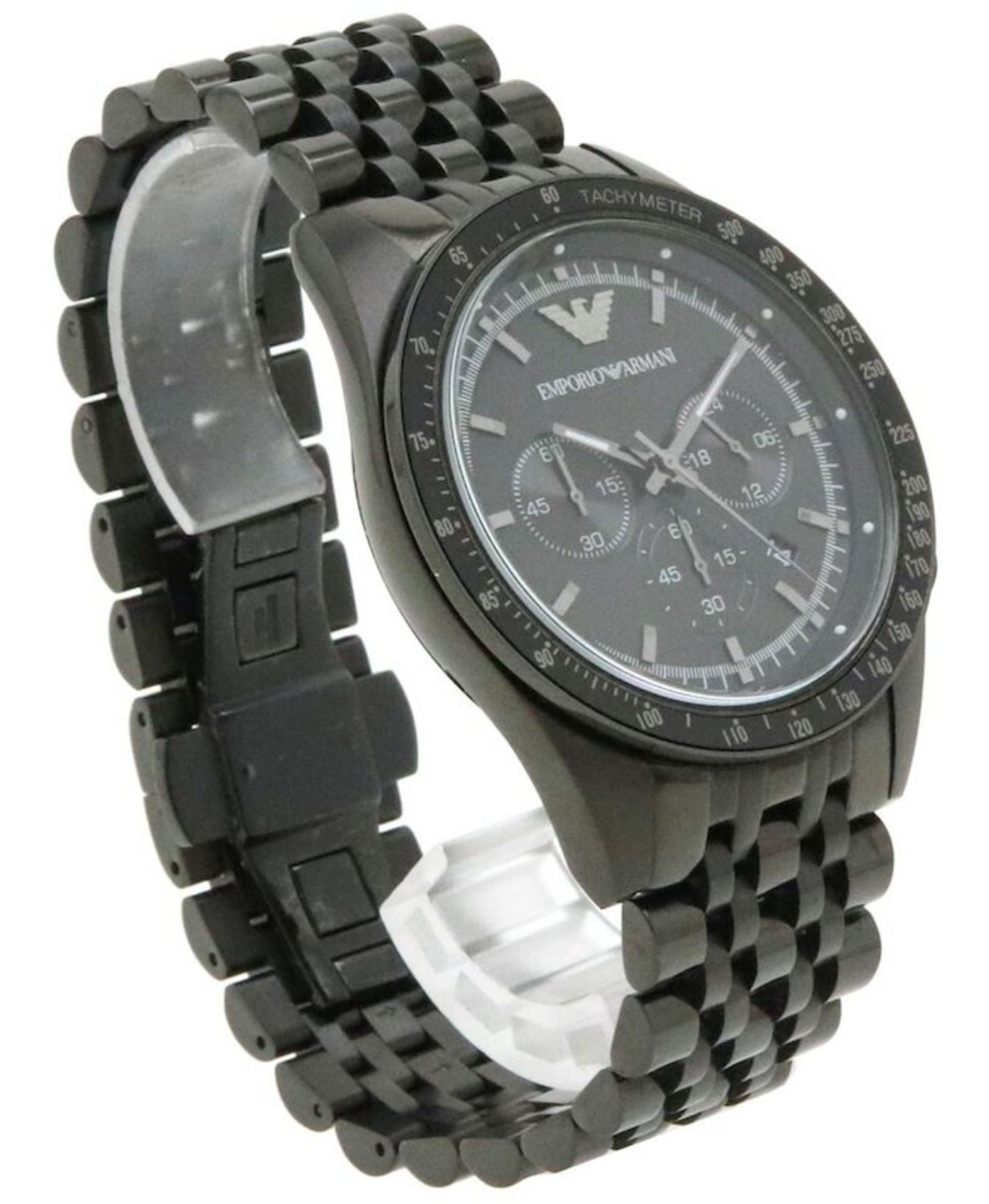 Emporio Armani AR5989 Men's Tazio Black Stainless Steel Bracelet Chronograph Watch - Image 3 of 5