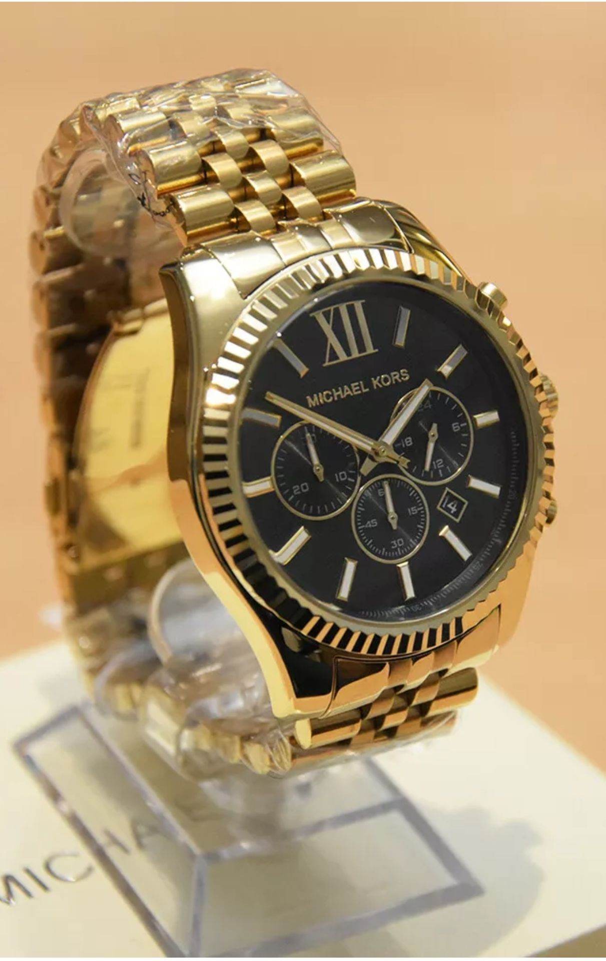 Men's Michael Kors Lexington Gold Bracelet Chronograph Watch Mk8286 - Image 5 of 12