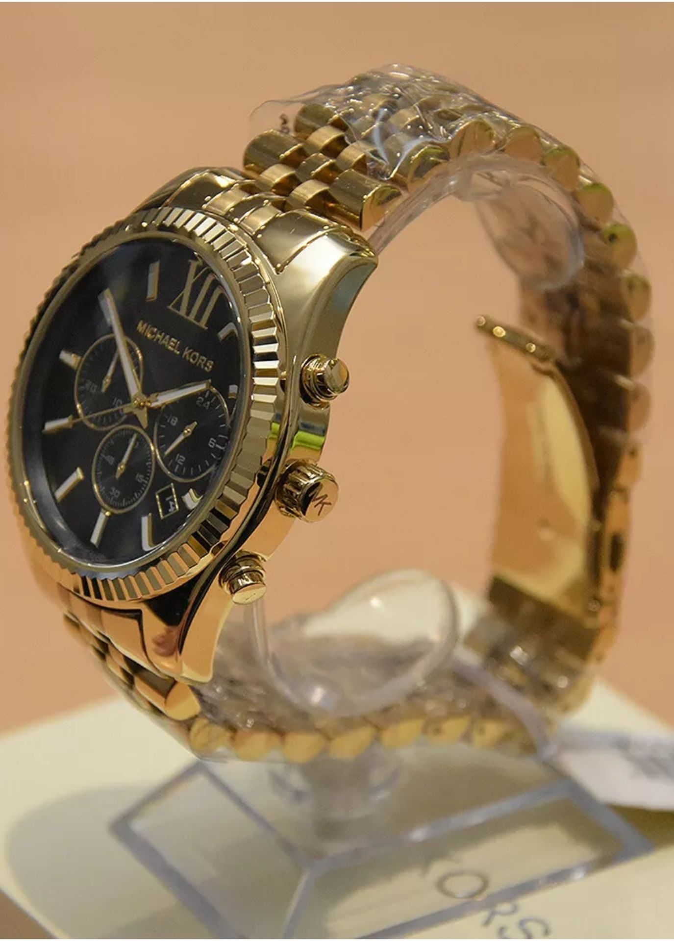 Men's Michael Kors Lexington Gold Bracelet Chronograph Watch Mk8286 - Image 3 of 12