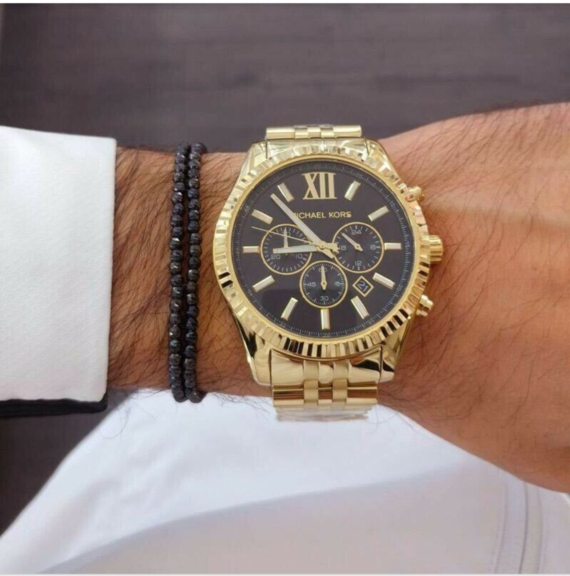 Men's Michael Kors Lexington Gold Bracelet Chronograph Watch Mk8286 - Image 10 of 12
