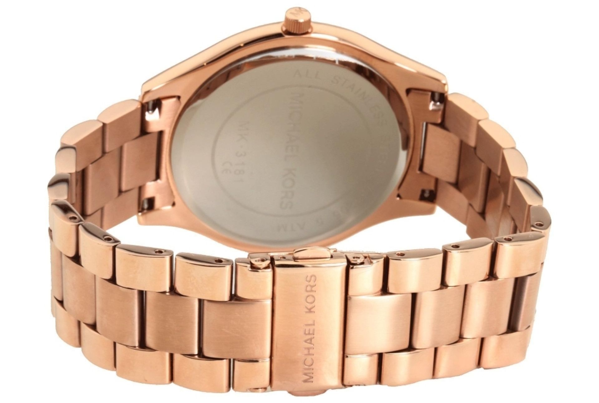 Michael Kors Mk3181 Ladies Rose Gold Slim Runway Watch - Image 3 of 12