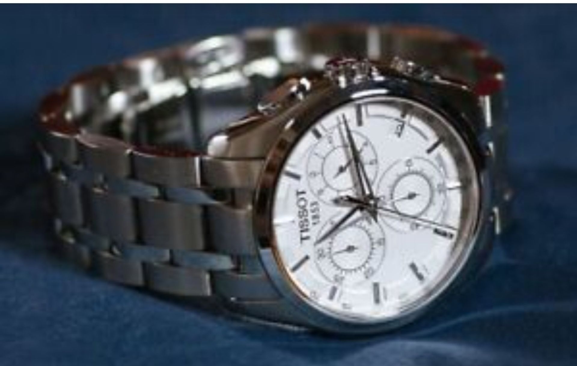 Tissot Men's Couturier 41Mm Steel Bracelet & Case Quartz White Dial Chrono Watch T035.617.11.031.00 - Image 3 of 10