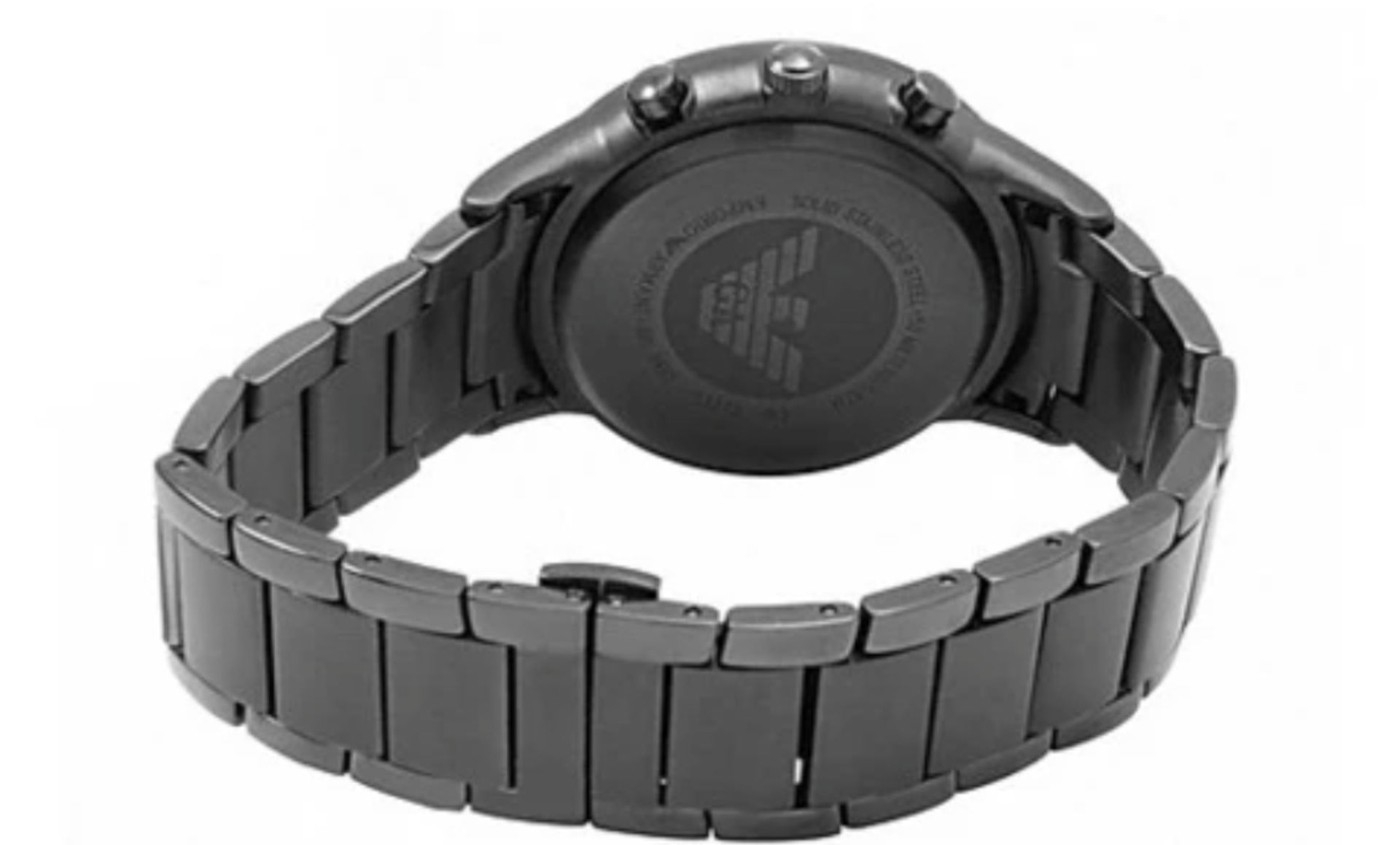 Emporio Armani AR2485 Men's Black Dial Black Link Bracelet Quartz Chronograph Watch - Image 4 of 6