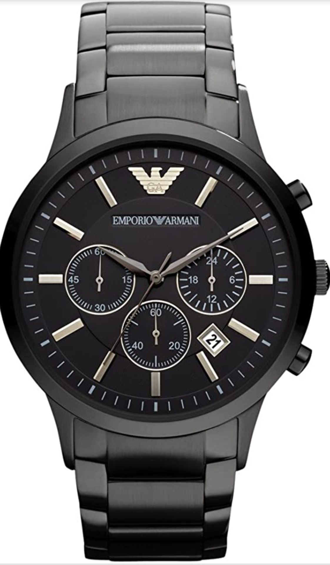 Emporio Armani AR2453 Men's Black Stainless Steel Bracelet Chronograph Watch