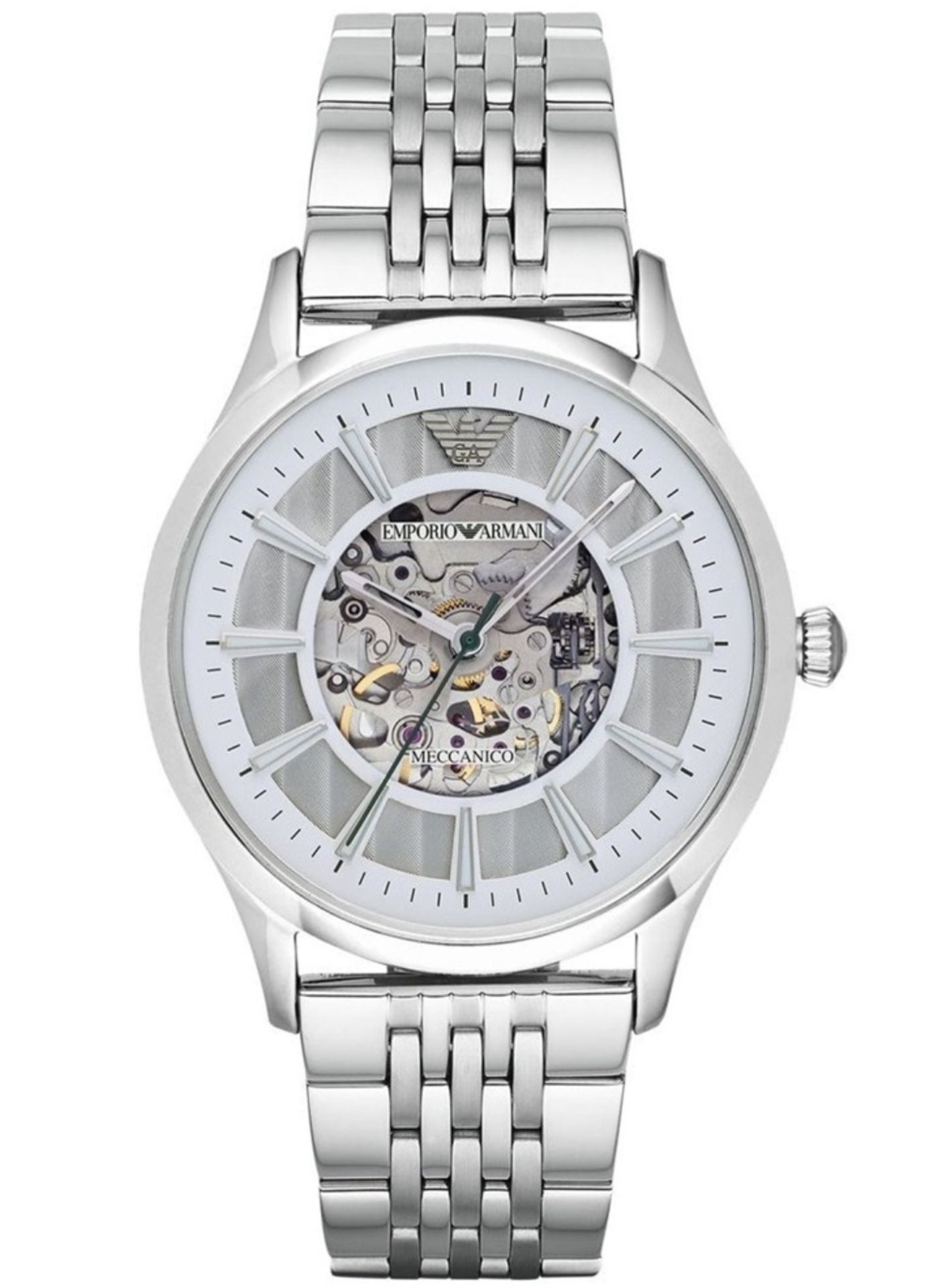 Emporio Armani AR1945 Men's Meccanico Silver Bracelet Automatic Watch - Image 4 of 8