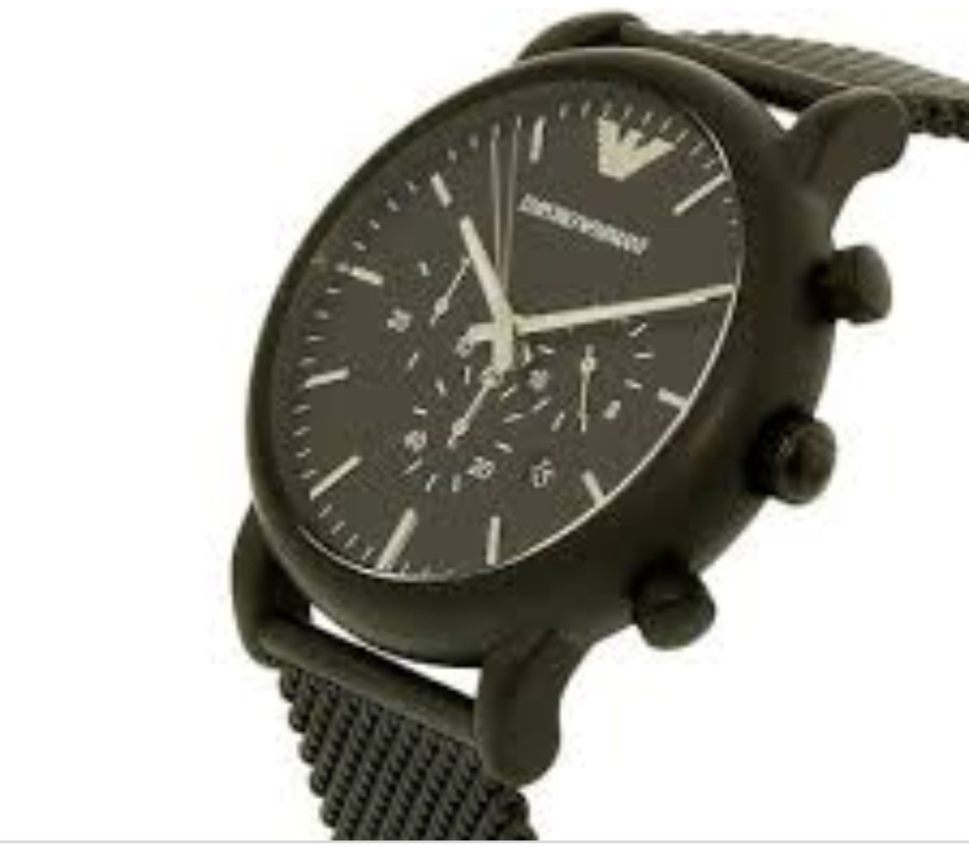 Emporio Armani AR1968 Men's Black Mesh Band Quartz Chronograph Watch - Image 7 of 8