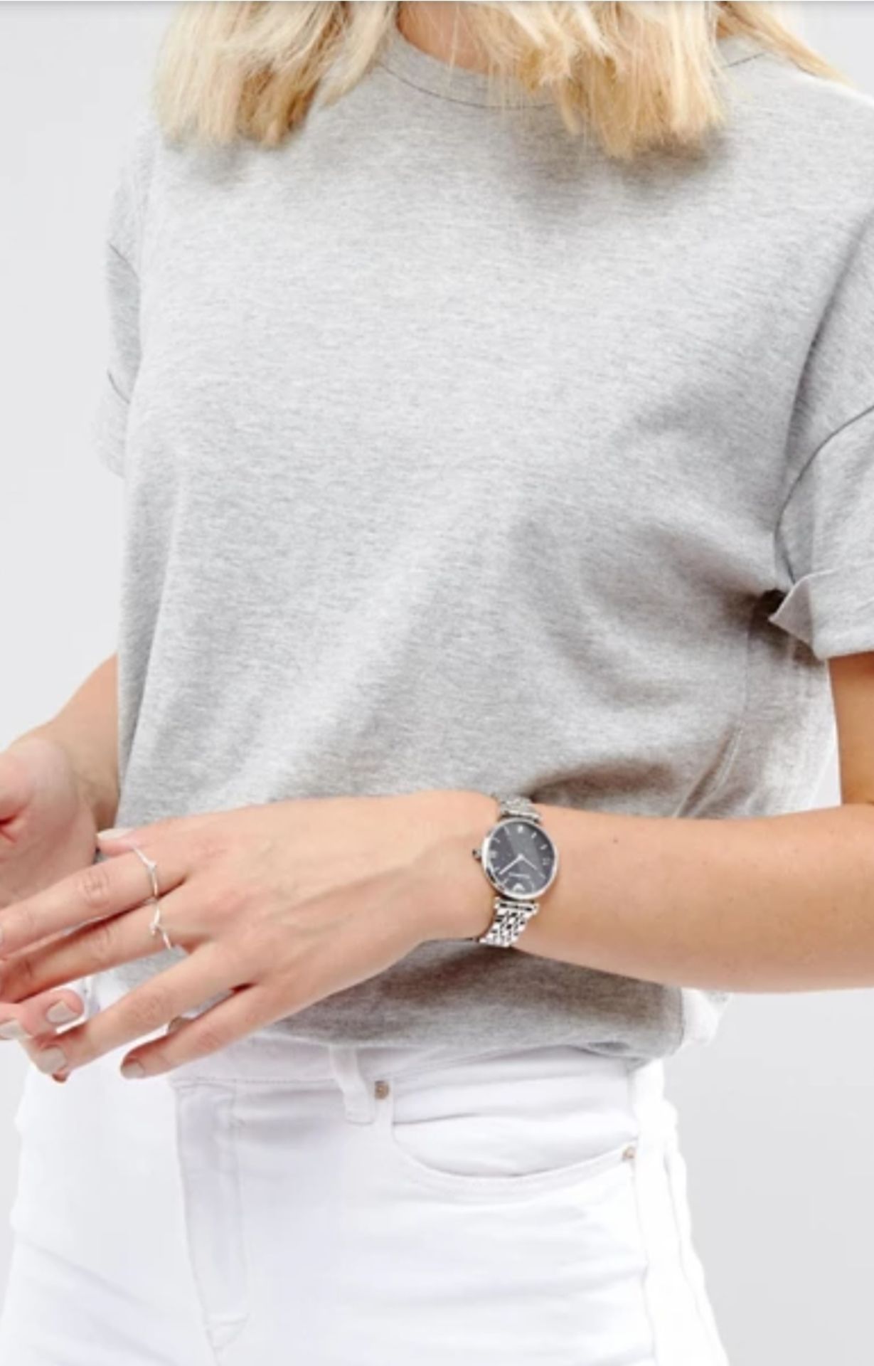 Emporio Armani AR11091 Ladies Gianni T-Bar Silver Bracelet Quartz Watch - Image 4 of 7