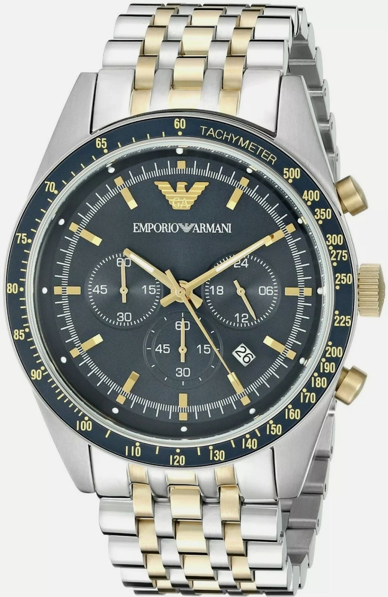 Emporio Armani AR6088 Men's Two Tone Quartz Chronograph Watch - Image 4 of 9