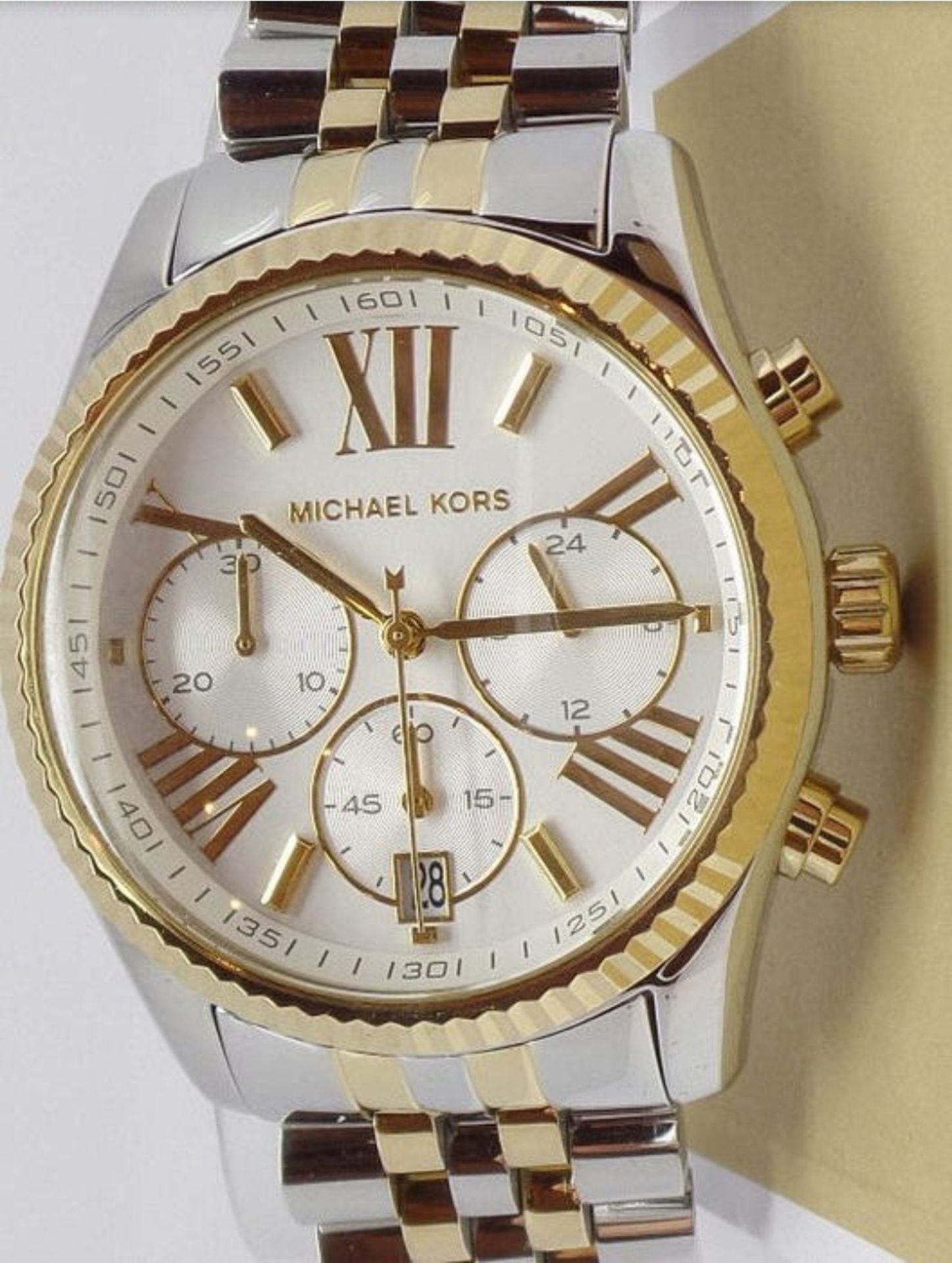 Michael Kors MK5955 Lexington Chronograph Two Tone Ladies Watch