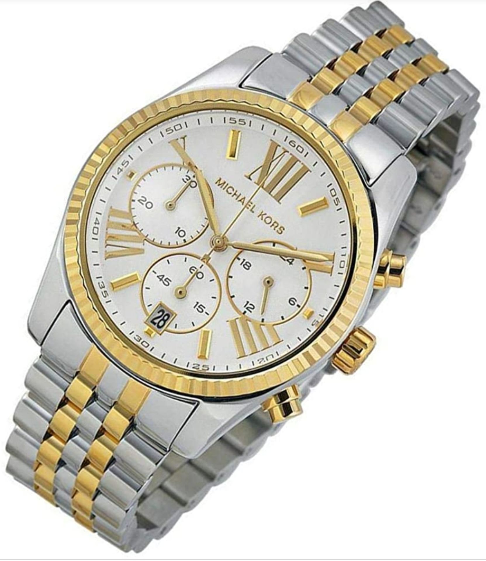 Michael Kors MK5955 Lexington Chronograph Two Tone Ladies Watch - Image 3 of 6