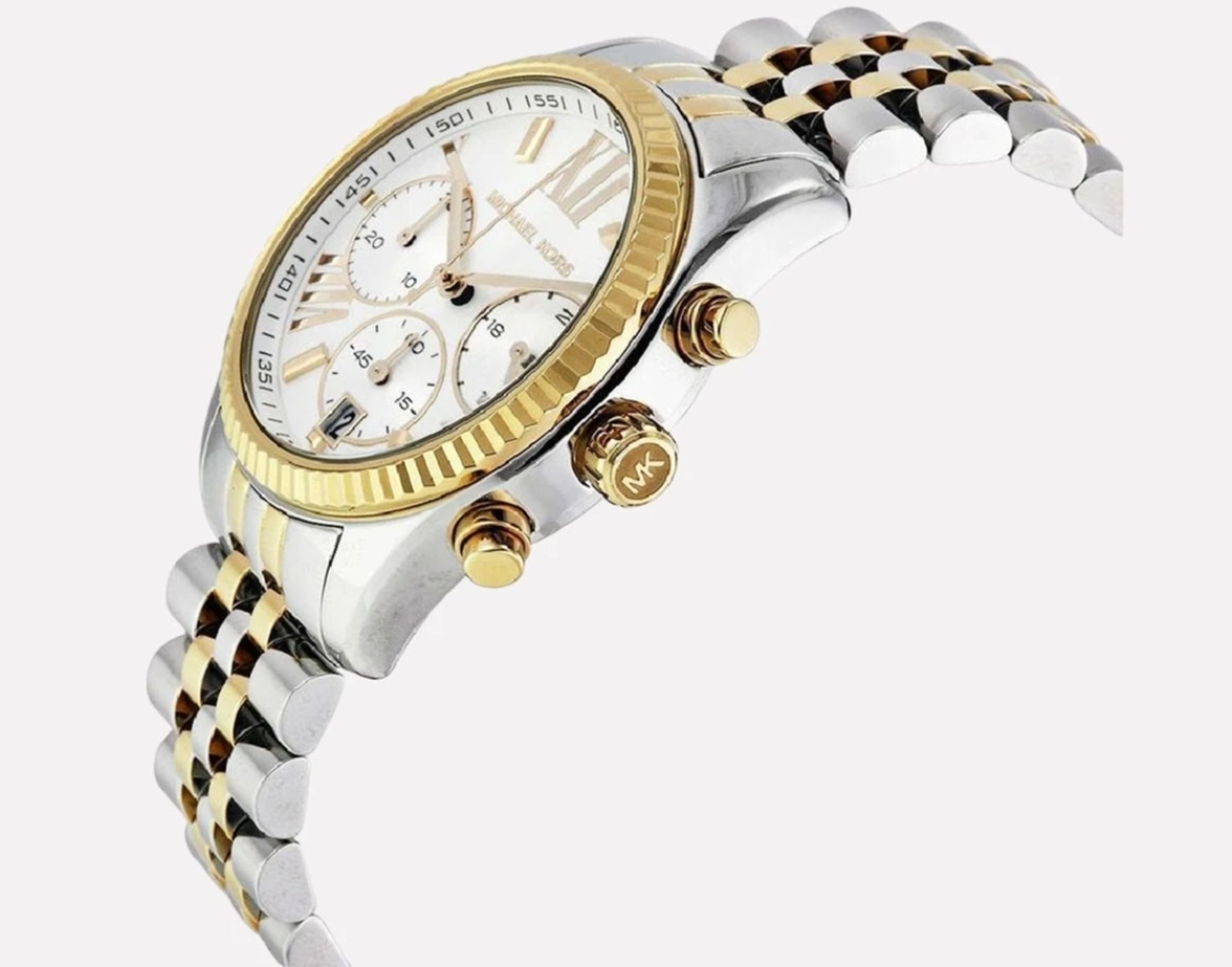 Michael Kors MK5955 Lexington Chronograph Two Tone Ladies Watch - Image 4 of 6