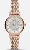 Emporio Armani AR11244 Ladies Gianni T-Bar Rose Gold Quartz Designer Watch