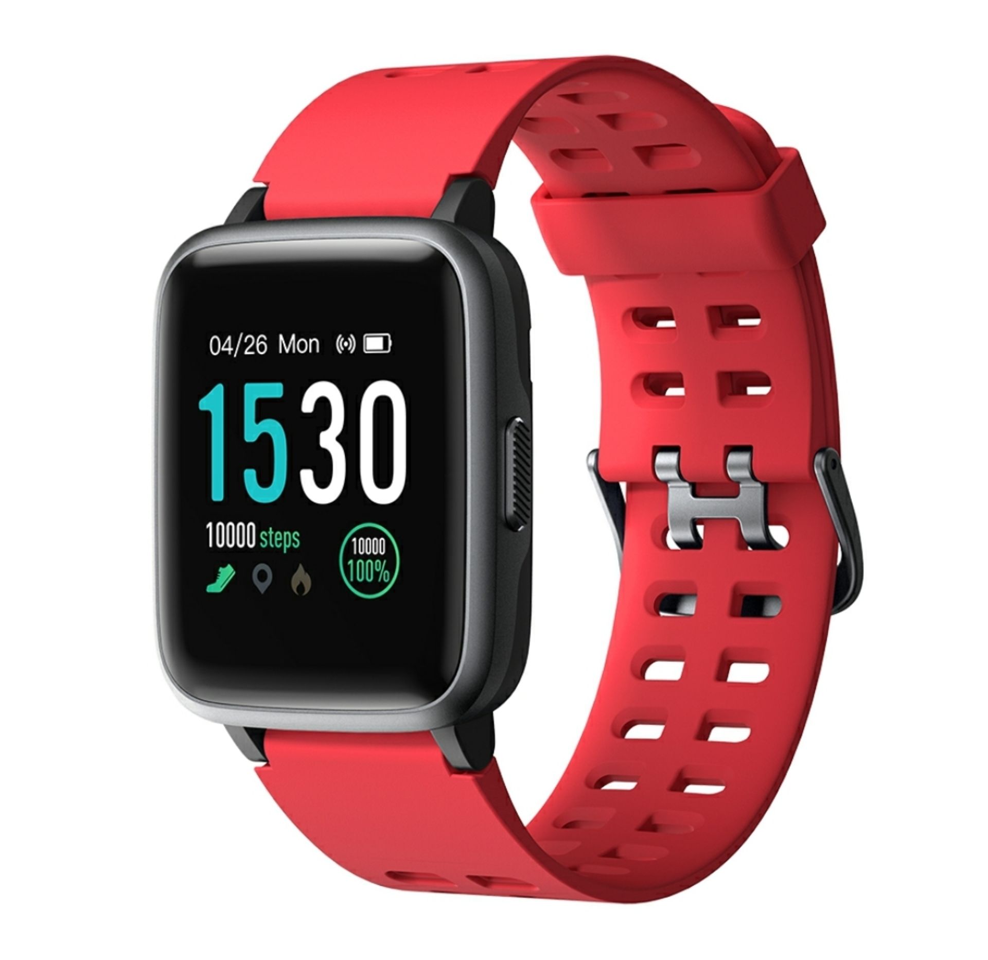 Brand New Unisex Fitness Tracker Watch ID205 Red Strap